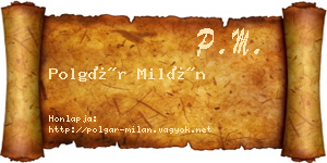 Polgár Milán névjegykártya